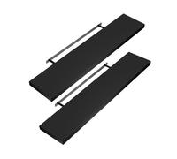 CASARIA 2x Étagères Murales Flottantes 50 cm Noir MDF Robuste Effet Flottant étagère Bois Rangement décoration