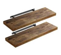 CASARIA 2x Étagères Murales Flottantes 70 cm Chêne Foncé MDF Robuste Effet Flottant étagère Bois Rangement décoration