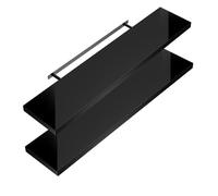 CASARIA 2x Étagères Murales Flottantes 70 cm Noir Brillant MDF Robuste Effet Flottant étagère Bois Rangement décoration