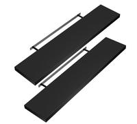 CASARIA 2x Étagères Murales Flottantes 70 cm Noir MDF Robuste Effet Flottant étagère Bois Rangement décoration