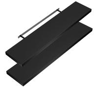 CASARIA 2x Étagères Murales Flottantes 90 cm Noir MDF Robuste Effet Flottant étagère Bois Rangement décoration