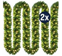 CASARIA® 2x Guirlandes de Noël lumineuses 5m 100 LED blanc chaud Sapin artificiel Décoration de noël intérieur extérieur