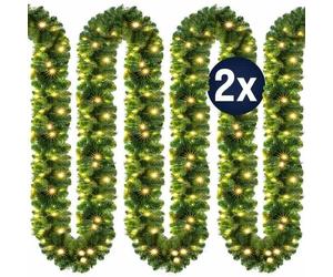 CASARIA® 2x Guirlandes de Noël lumineuses 5m 100 LED blanc chaud Sapin artificiel Décoration de noël intérieur extérieur