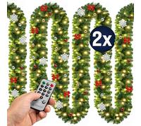 CASARIA® 2x Guirlandes de Noël lumineuses 5m 80 LED blanc chaud avec télécommande Décoration de noël en sapin artificiel