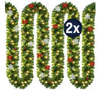 CASARIA® 2x Guirlandes de Noël lumineuses 5m 80 LED Sapin artificiel avec déco Décoration de noël intérieur extérieur