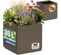 CASARIA® 2X Jardinières Carré Ethica Brun 35L