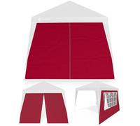 CASARIA® 2X Parois latérales tonnelle de Jardin 3x3m imperméable fenêtre Fermeture éclair Panneau latéral Mur côté pavillon Pop-Up Rouge
