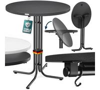 Casaria® 2X Table de Bar Grise Ronde Ø80 cm Pliable Haute de 110 cm Plateau de Table en MDF Mange Debout Table d'appoint