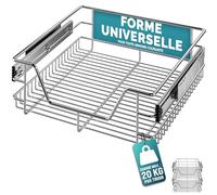 Casaria® 2x Tiroir télescopique de rangement 50 cm pour armoire cuisine tiroir de cuisine métal tiroir coulissant