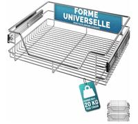 CASARIA® 2x Tiroir télescopique de rangement 60 cm pour armoire cuisine tiroir de cuisine métal tiroir coulissant