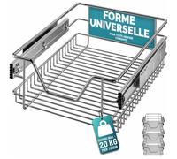 CASARIA® 3x Tiroir télescopique de rangement 40 cm pour armoire cuisine tiroir de cuisine métal tiroir coulissant