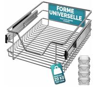 CASARIA® 4x Tiroir télescopique de rangement 40 cm pour armoire cuisine tiroir de cuisine métal tiroir coulissant