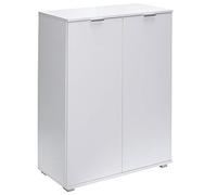 Casaria Armoire avec Portes 71 x 101 x 35 cm Meuble de Rangement Alba Blanc 3 Niveaux pour Salon Salle à Manger intérieur
