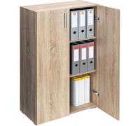 Casaria Armoire avec Portes 115,5 x 60 x 30 cm Meuble de Rangement Vela chêne 3 Niveaux pour Salon Bureau Chambre