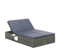 Casaria Bain de Soleil Double Polyrotin Gris/Anthracite