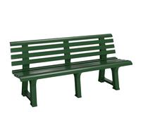 CASARIA® Banc de jardin Banc résistant aux intempéries, plastique, capacité de charge 240kg Dossier 3 pieds 145x46cm Jardin Balcon Terrasse Banc ergonomique Vert