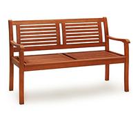 Casaria Banc de Jardin en Bois Eucalyptus Pré-huilé 2 Places pour Balcon, Terrasse et Extérieur