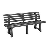 Casaria Banc de Jardin Orchidea Anthracite 3 Places Banc d'extérieur en Plastique Banquette 145x49x74 cm Jardin terrasse Parc