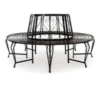 Casaria® Banc de Jardin Rond Noir Ø160 cm Acier