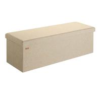 CASARIA® Banc de rangement beige 115 x 38 x 38 cm Siège Coffre de rangement pliable 131L pour salon chambre couloir