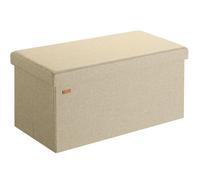 CASARIA® Banc de rangement beige 80 x 40 x 40 cm Siège Coffre de rangement pliable 100L pour salon chambre couloir