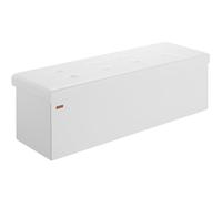 Casaria® Banc de Rangement Blanc 115 x 38 x 38 cm Siège Coffre de Rangement Pliable 131L pour Salon Chambre Couloir