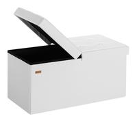 Casaria® Banc de Rangement Blanc 80x40x40cm Coffre de Rangement Pliable 100L avec Couvercle Rabattable pour Salon Chambre