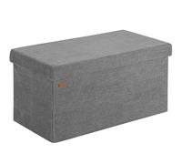 Casaria® Banc de Rangement en Velours côtelé Anthracite 100 L Siège Coffre de Rangement Pliable Salon Chambre Couloir
