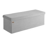 Casaria® Banc de rangement en velours côtelé gris 130 L Siège Coffre de rangement pliable salon chambre couloir