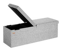 Casaria Banc de Rangement Gris Clair 115x38x38cm Coffre de Rangement Pliable 131L avec Couvercle Rabattable pour Salon Chambre