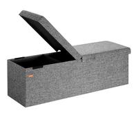 Casaria Banc de Rangement Gris foncé 115x38x38cm Coffre de Rangement Pliable 131L avec Couvercle Rabattable pour Salon Chambre