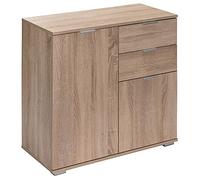 Casaria Buffet chêne 71x74x35cm Commode Meuble de Rangement Alba avec 2 Portes 2 tiroirs pour Salon Salle à Manger intérieur