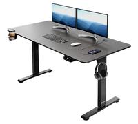 CASARIA® Bureau Assis Debout 140 Cm Noir Aspect Carbone | Bureau Réglable En Hauteur Électrique, Bureau Assis Debout Moderne Pour Appartement, Chambre Ou Studio