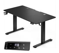 CASARIA® Bureau électrique réglable en Hauteur 140 cm Noir Mat