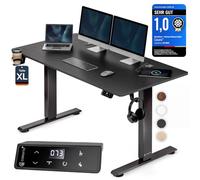 Casaria® Bureau électrique réglable en Hauteur Aspect Carbone 160 x 70 cm écran LCD 72-117 cm Bureau Assis Debout Structure résistante Ajustable Porte gobelet Chargeur sans Fil