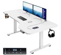 Casaria Bureau réglable en Hauteur électrique Blanc 160cm Bureau Assis Debout écran LCD Support Accessoires télétravail