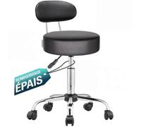 CASARIA® Chaise Bureau Gaming Noire Pivotante Avec Dossier, Siège Similicuir Réglable Roulettes Fauteuil Salon tabouret coiffeuse