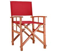 Casaria Chaise de jardin, de balcon, en bois, rouge, certifiée FSC, pliable, 160 kg, housse lavable à 30 °C, accoudoir, pour jardin, balcon, camping, résistante aux intempéries, eucalyptus, 56,5 x 86