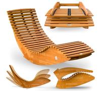 Casaria® Chaise Longue à Bascule en Bois d'Acacia certifié FSC