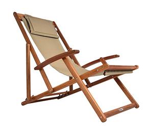 Casaria® Chaise Longue Pliante en Bois Beige Chaise de Plage 3 Positions Chilienne transat Jardin Exterieur