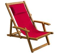 Casaria® Chaise Longue Pliante en Bois Bordeaux