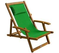 Casaria® Chaise Longue Pliante Vert en Bois