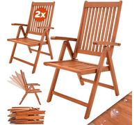 CASARIA Chaises Pliantes Vanamo Set de 2 | bois d'eucalyptus, pliable, résistante, poids max. : 160 kg, 70 x 55 x 106 cm, extérieur