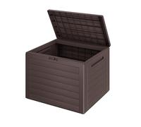 Casaria® Coffre de rangement 190 L Marron Poignées latérales Malle de rangement Intérieur Extérieur Jardin Terrasse Balcon