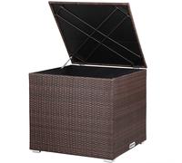 Casaria coffre de rangement 75x75x70cm robuste polyrotin revêtement imperméable