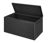 Casaria® Coffre de Rangement Anthracite 280 L Poignées latérales Malle de Rangement Intérieur Extérieur Jardin Terrasse Balcon