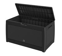 Casaria Coffre de jardin – Caisse de rangement polyrotin Anthracite 310 L avec roulettes