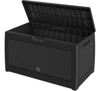CASARIA Coffre de Rangement Anthracite 310L | Roulettes et Poignées Intégrées, Malle de Rangement Extérieur, Aspect Polyrotin, 119x48x60 cm