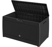 CASARIA Coffre de Rangement Anthracite Aspect Osier 310L | Roulettes et Poignées Intégrées, Malle de Rangement Extérieur, Aspect Osier, 119x48x60 cm