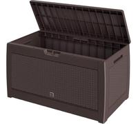 CASARIA Coffre de Rangement Brun 310L | Roulettes et Poignées Intégrées, Malle de Rangement Extérieur, Aspect Polyrotin, 119x48x60 cm